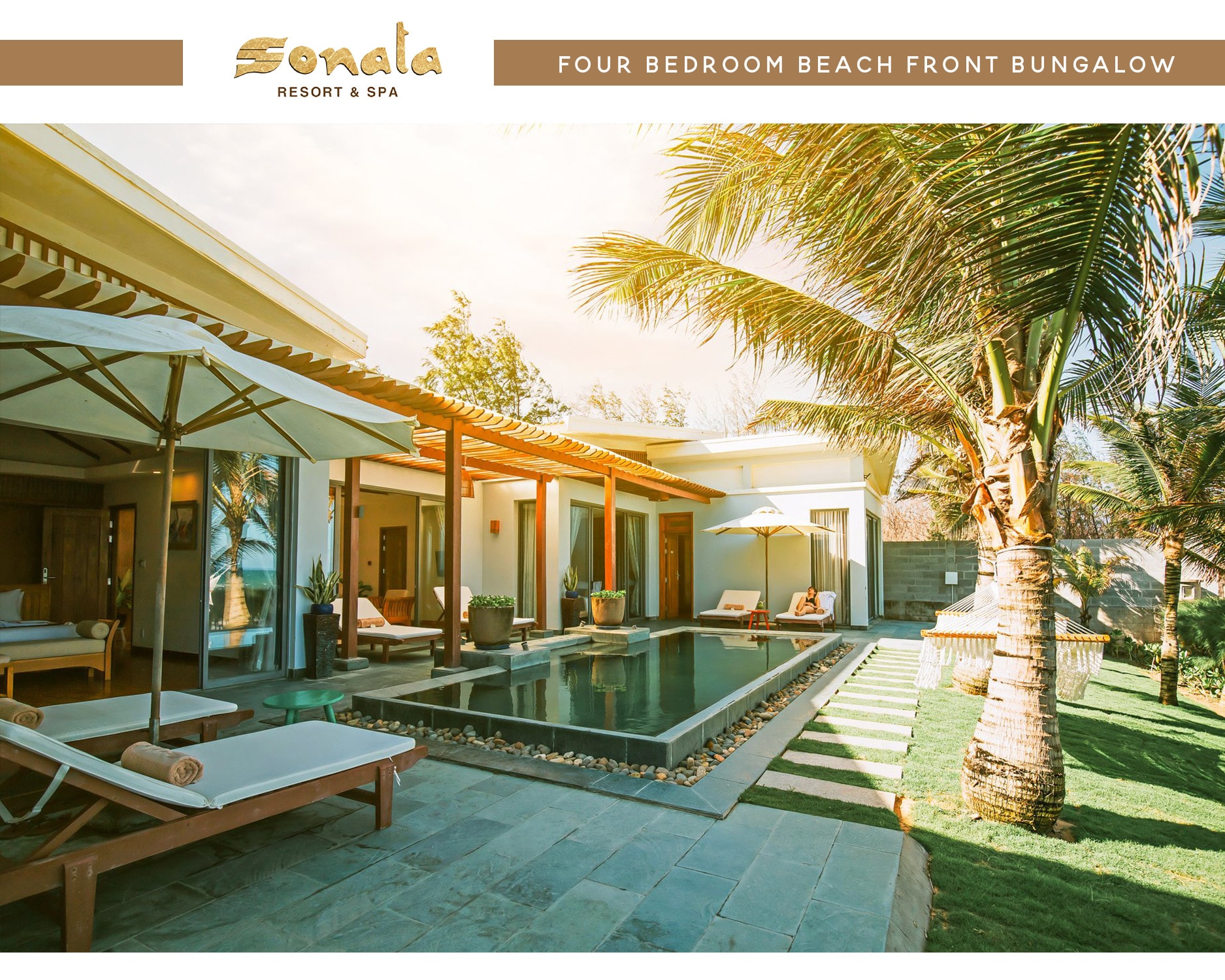 4-Bedroom Beach Front Bungalow at Sonata Resort -